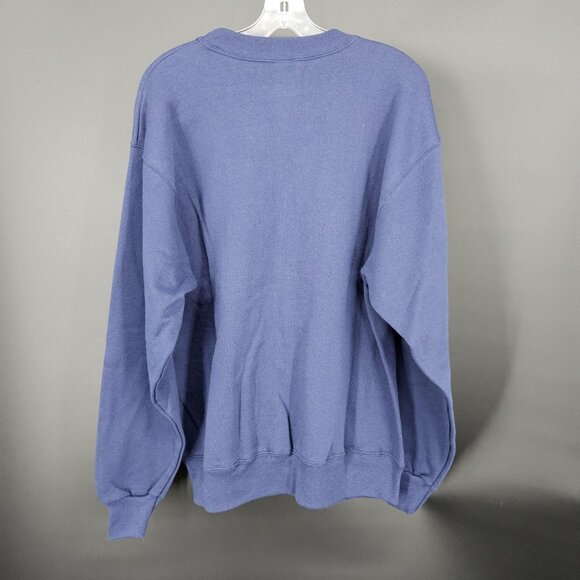 Hanes Sweatshirt Mens Large Blue Christmas Jingle Bells Glitter Graphic Pullover - Picture 7 of 9